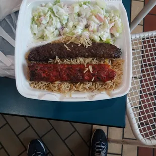 Co out the basmati rice cooked to perfection! AND extra salad!