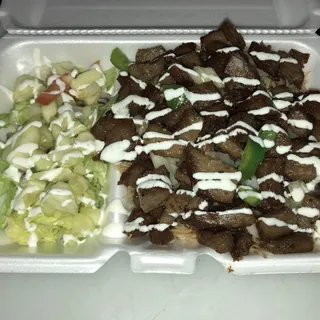 8. Lamb over Rice with Salad Platter