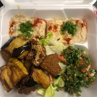 Vegetarian plate made vegan (No samosa)