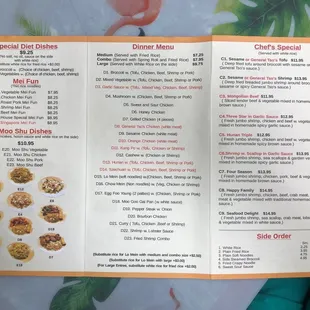 Menu - Side 2