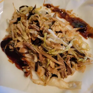Mu Shu Pork, on Pancake with Plum Sauce