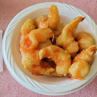 Fried Prawns,  with Sweet &amp; Sour sauce added