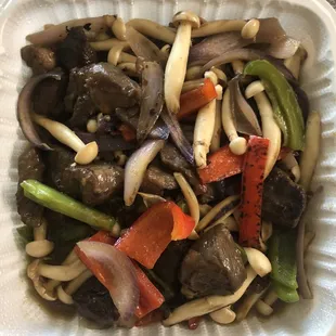 Stir Fry Rib Eye Steak with Mushroom