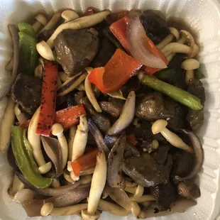 Stir Fry Rib Eye Steak with Mushroom