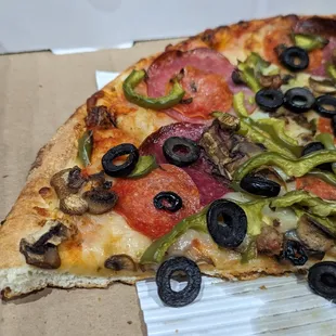 Does this pizza look like it has extra sauce?  That's what we asked for.  Along with holding the olives, they got it wrong.
