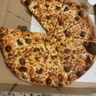Large sausage pizza
