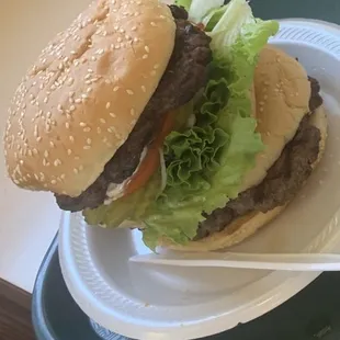 The double patty burger.