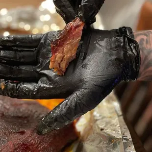 Fall off bone spare ribs with smoke ring