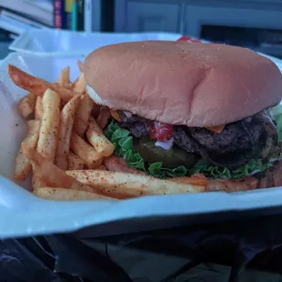 Nice way to enjoy a night in, this burger is just about perfect.