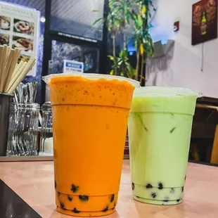 thai and honeydew milk tea