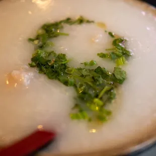 Congee (Pork and Century Egg underneath)