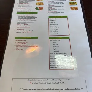 Menu back