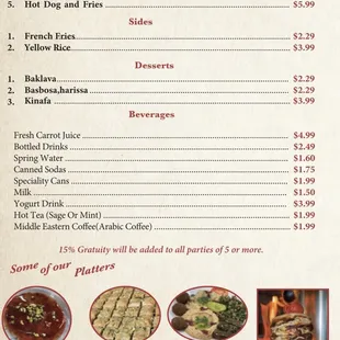Our menu