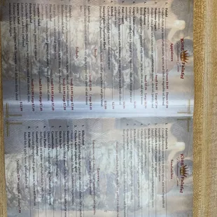 Our menu