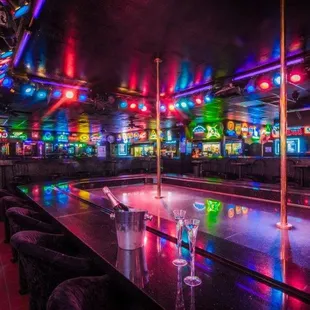 neon lights in a nightclub