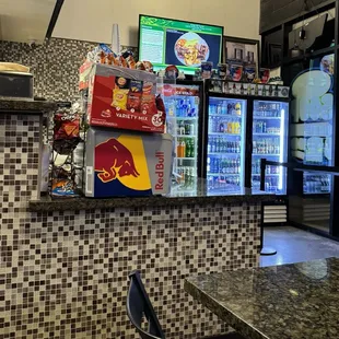 a table and chairs in a restaurant