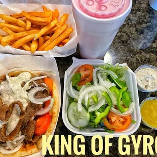 I got the beef gyro Greek salad fries &amp; fruit punch