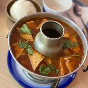 Tom Yum Chicken with Steamed Rice