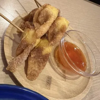 DEEP FRIED WONTON WRAPPED WITH QUAIL EGG