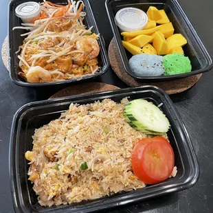 Pad Thai, Roasted Duck Fried Rice, and Sweet Sticky Rice with Mango