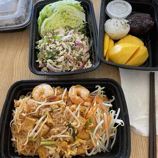 Pad Thai, Larb Salad, Sweet Sticky Rice with Mango
