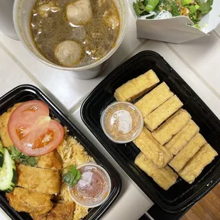 DoorDash: Crispy Chicken Over Fried Rice, Crispy Fried Tofu, Beef Stew Noodle Soup
