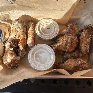 Alabama white sauce on the L, Honey Mustard on the R