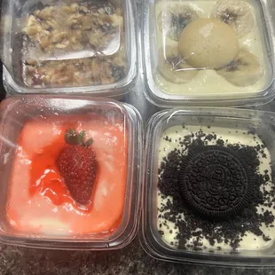 Cheesecake! Turtle, Strawberry, Banana Pudding and Oreo!!