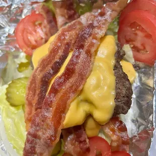 bacon, tomato, lettuce, and cheese