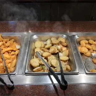 chicken wings and fried chicken, interior