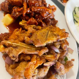 Pork prepared two ways.