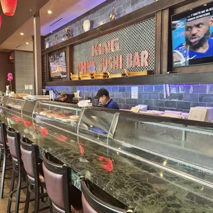 interior, sushi and sashimi