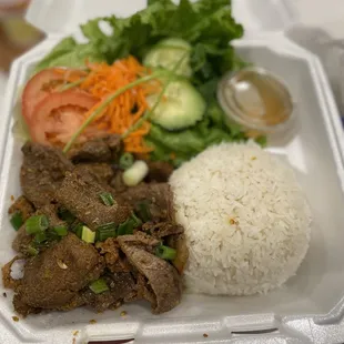 Grilled Beef with Steamed Rice