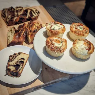 a variety of pastries on a plate
