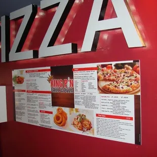 menus on a red wall