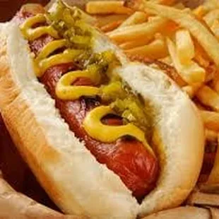 Gourmet all-beef hot dogs.  Lots of toppings to choose from.  Regular &amp; jumbo size.