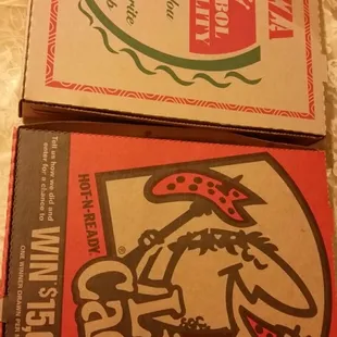 two boxes of king&apos;s pizza