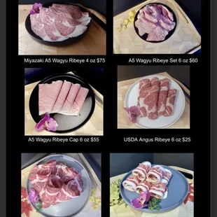 the different cuts of meat