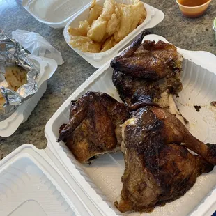 a variety of food items on a table