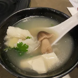 Fish, Preserved Egg & Parsley Soup