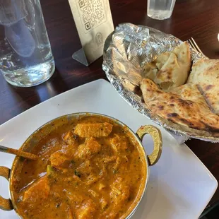 Tikka Masala Chicken, Butter Naan