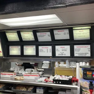 menus on the wall