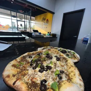 Zaatar with cheese add baked veggies