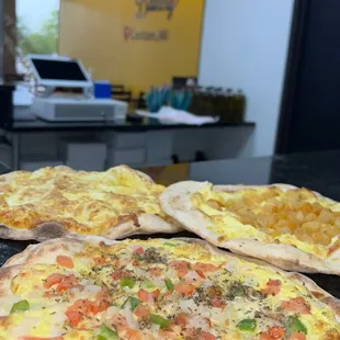 Veggie egg and cheese flatbread