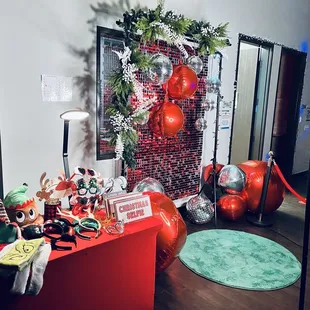 The prop table (I made the backdrop), but the photo booth theme matched beautifully.