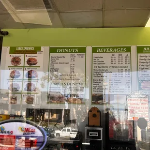 a menu in a window