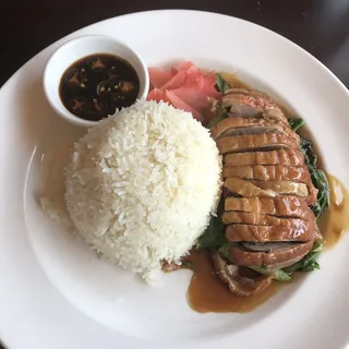 Roasted Duck Over Rice Plate