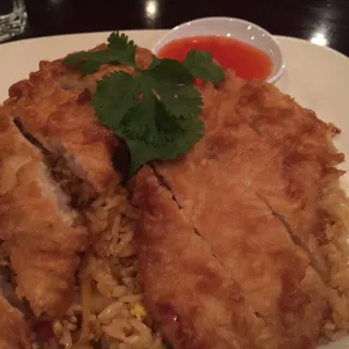 Fried Chicken Over Fried Rice
