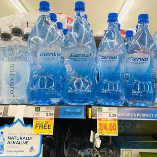 Eternal Water-Naturally Alkaline, Natural Electrolytes, Natural pH Spring Water. Aisle 18. Available Now at King Sooper's!!