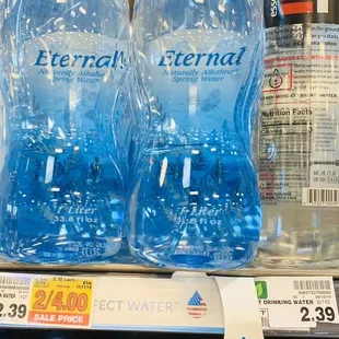 Eternal Water-Naturally Alkaline, Natural Electrolytes, Natural pH Spring Water. Aisle 33. Available Now at King Sooper&apos;s!!